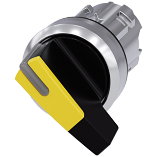 Toggle switch, illuminable, 22 mm, round, metal, high gloss, yellow