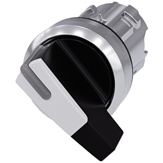 Toggle switch, illuminable, 22 mm, round, metal, high gloss, white