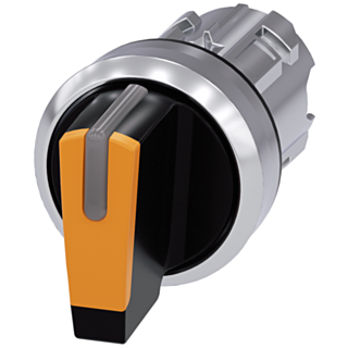 Toggle switch, illuminable, 22 mm, round, metal, high gloss, amber