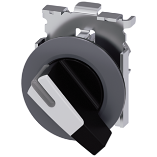 Toggle switch, illuminable, 30 mm, round, metal, matt, white
