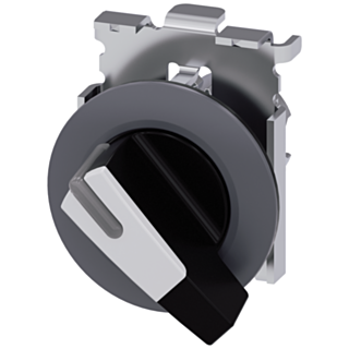 Toggle switch, illuminable, 30 mm, round, metal, matt, white
