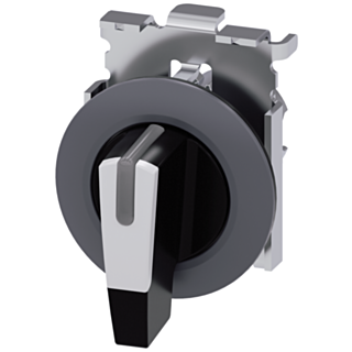 Toggle switch, illuminable, 30 mm, round, metal, matt, white