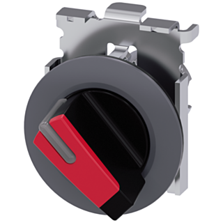 Toggle switch, illuminable, 30 mm, round, metal, matt, red