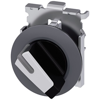 Toggle switch, illuminable, 30 mm, round, metal, matt, white