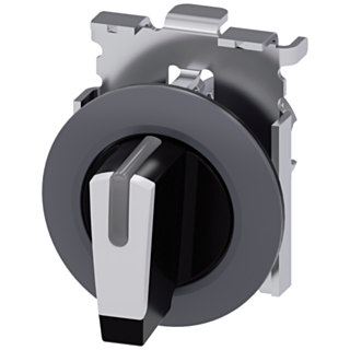 Toggle switch, illuminable, 30 mm, round, metal, matt, white