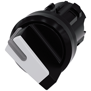 Toggle switch, illuminable, 22 mm, round, plastic, black, white