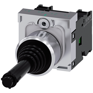 Coordinate switch, 22 mm, round, metal high gloss, black, horizontal latching