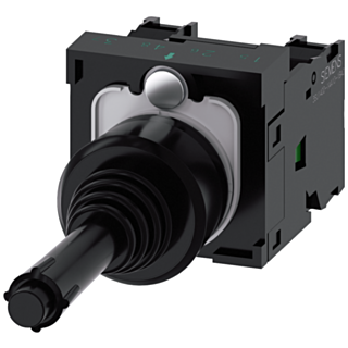 Coordinate switch, 22 mm, round, plastic, black, horizontal, 1 NO, 1 NO