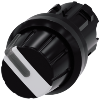 Toggle switch, illuminable, 22 mm, round, plastic, black, white