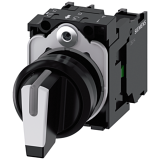 Toggle switch, illuminable, 22 mm, round, plastic, black, white, 1 NO, 1 NO