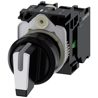 Toggle switch, illuminable, 22 mm, round, plastic, black, white, 1 NO, 1 NO