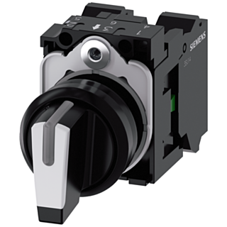Toggle switch, illuminable, 22 mm, round, plastic, black, white, 1 NO, 1 NO