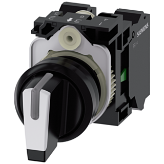 Toggle switch, illuminable, 22 mm, round, plastic, black, white, 1 NO, 1 NO