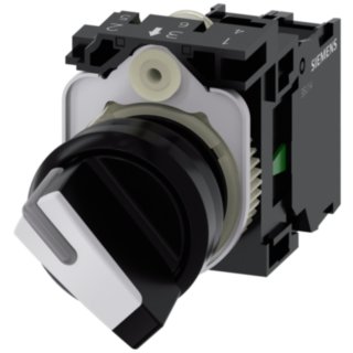 Toggle switch, illuminable, 22 mm, round, plastic, black, white, 110 V AC, 1 NO