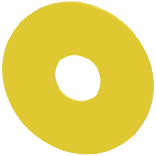 Backing plate for emergency stop, yellow, external d. 75 mm, inside d. 22.5 mm
