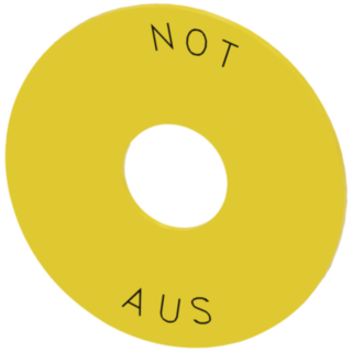 Backing plate for Not-Halt, yellow, emergency stop, external diam. 75 mm, inside d. 22.5 mm