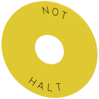 Backing plate for Not-Halt, yellow, emergency stop, external diam. 75 mm, inside d. 22.5 mm