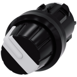 Toggle switch, 22 mm, round, plastic, white, rotary knob, 4 switch positions