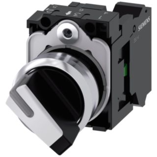 Toggle switch, illuminable, 22 mm, round, metal, high gloss, white, 1 NO