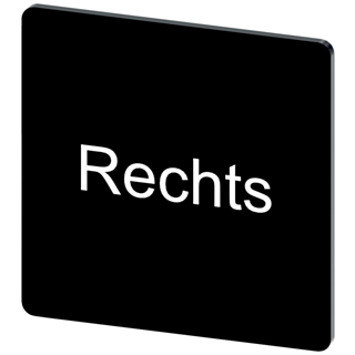 Labeling plate 27 x 27 mm, label black, labeling: Rechts
