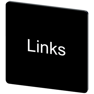 Labeling plate 27 x 27 mm, label black, labeling: Links