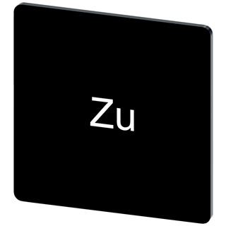 Labeling plate 27 x 27 mm, label black, labeling: Zu