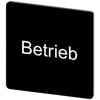 Labeling plate 27 x 27 mm, label black, labeling: Betrieb