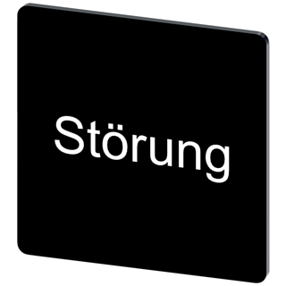 Labeling plate 27 x 27 mm, label black, labeling: Störung