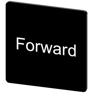 Labeling plate 27 x 27 mm, label black, labeling: Forward