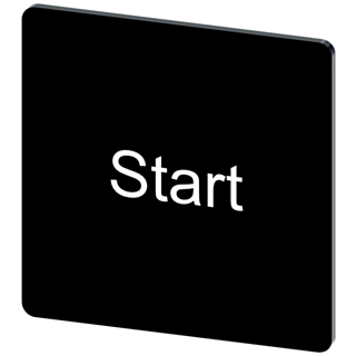 Labeling plate 27 x 27 mm, label black, labeling: Start