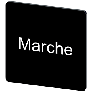 Labeling plate 27 x 27 mm, label black, labeling: Marche