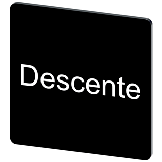 Labeling plate 27 x 27 mm, label black, labeling: Descente