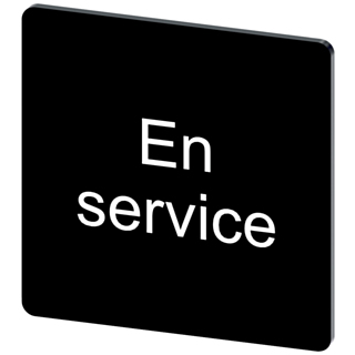 Labeling plate 27 x 27 mm, label black, labeling: En Service