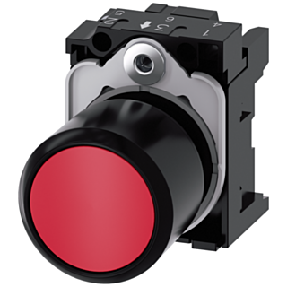 Pushbutton, 22 mm, round, plastic, red, button