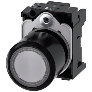 Pushbutton, illuminated, 22 mm, round, plastic, clear, button