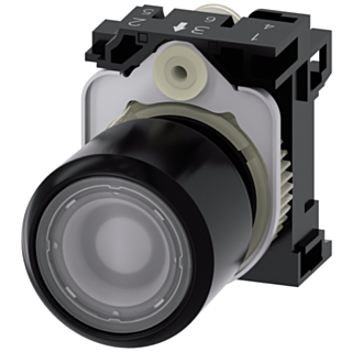 Pushbutton, illuminated, 22 mm, round, plastic, clear, button