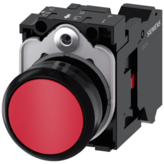 Pushbutton, 22 mm, round, plastic, red, button, 1 NC