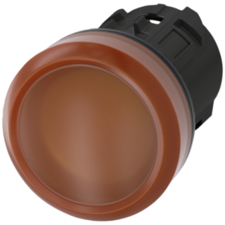 Indicator light, 22 mm, round, plastic, amber, lens, smooth