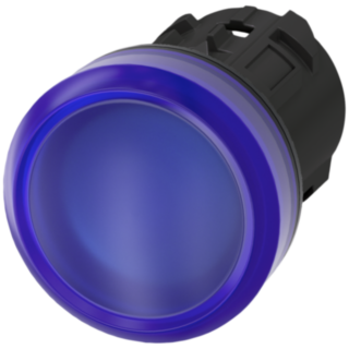 Indicator light, 22 mm, round, plastic, blue, lens, smooth