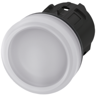 Indicator light, 22 mm, round, plastic, white, lens, smooth