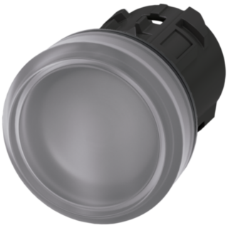 Indicator light, 22 mm, round, plastic, clear, lens, smooth