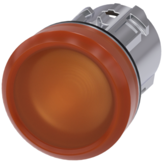 Indicator light, 22 mm, round, metal, high gloss, amber, lens, smooth