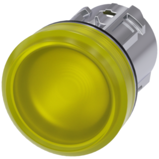 Indicator light, 22 mm, round, metal, high gloss, yellow, lens, smooth