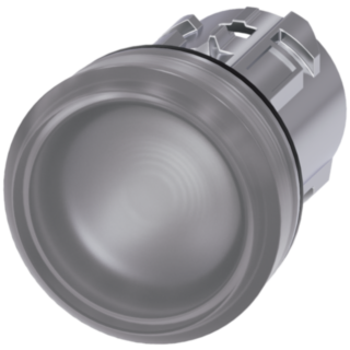 Indicator light, 22 mm, round, metal, high gloss, clear, lens, smooth