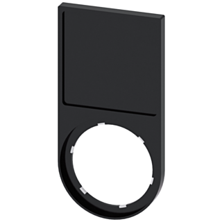 Label holder, flat, rounded at the bottom, black, for labeling plate 27x 27 mm
