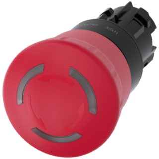 Emergency stop mushroom pushbutton, illuminated, 22 mm, round, plastic, red, 40 mm