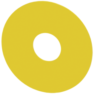 Backing plate for emergency stop mushroom pushbutton, yellow, external d. 75 mm, inside d. 23 mm