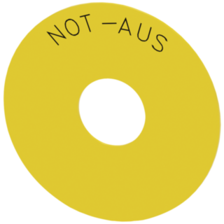 Backing plate round for emergency stop mushroom pushbutton, yellow, external diameter 75 mm, I