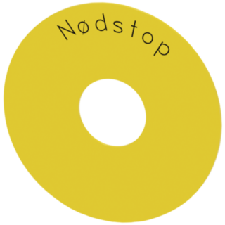 Backing plate round, for emergency stop mushroom pushbutton, yellow, external diameter 75 mm