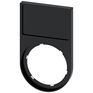 Label holder, flat, rounded, black, for labeling plate 17.5x 27 mm